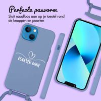 Gepersonaliseerd Color Backcover MagSafe met afneembaar koord en sierlijk hartje  iPhone 13 - Ash Blue