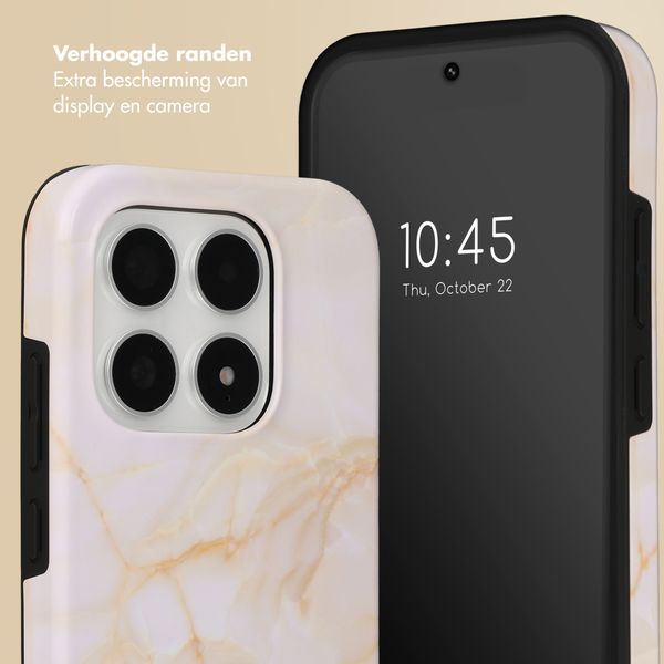 Selencia Vivid Backcover met MagSafe Xiaomi 17 - Golden Beige Marble