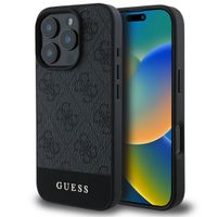 Guess Bottom Stripe 4G Backcover iPhone 16 Pro - Grijs