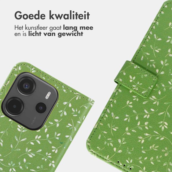 imoshion Design Bookcase Xiaomi Redmi Note 14 (4G) - Green Flowers