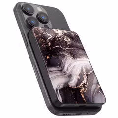 Selencia Vivid Powerbank 5.000 mAh - MagSafe en Qi2 - Zwart / Chic Marble Black