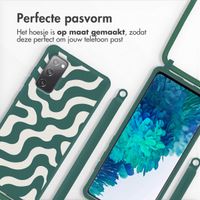 imoshion Siliconen design hoesje met koord Samsung Galaxy S20 FE - Petrol Green Groovy