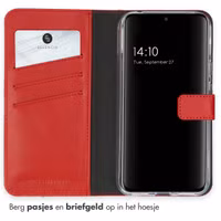 Selencia Echt Leren Bookcase Google Pixel 8a - Rood