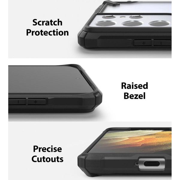 Ringke Fusion X Backcover Samsung Galaxy S21 Ultra - Zwart