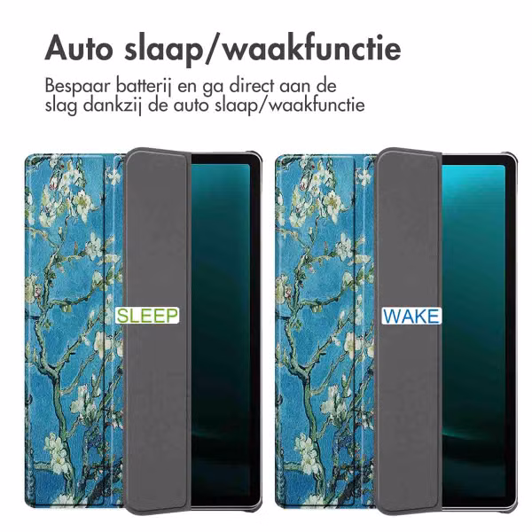 imoshion Design Trifold Bookcase Samsung Galaxy Tab S10 Plus / Tab S9 FE Plus / Tab S9 Plus - Green Plant