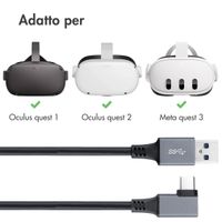 imoshion Oculus Quest 1 & 2 en Meta Quest 3 Link kabel - 5 meter - Zwart