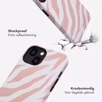 Selencia Vivid Backcover Apple iPhone 13 - Colorful Zebra Old Pink