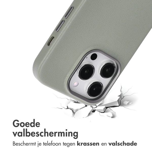 Accezz MagSafe Leather Backcover Apple iPhone 14 Pro - Light Grey