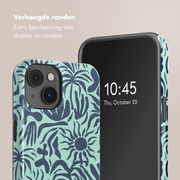 Selencia Vivid Tough Backcover met MagSafe iPhone 14 - Tropical Vibes Light Blue