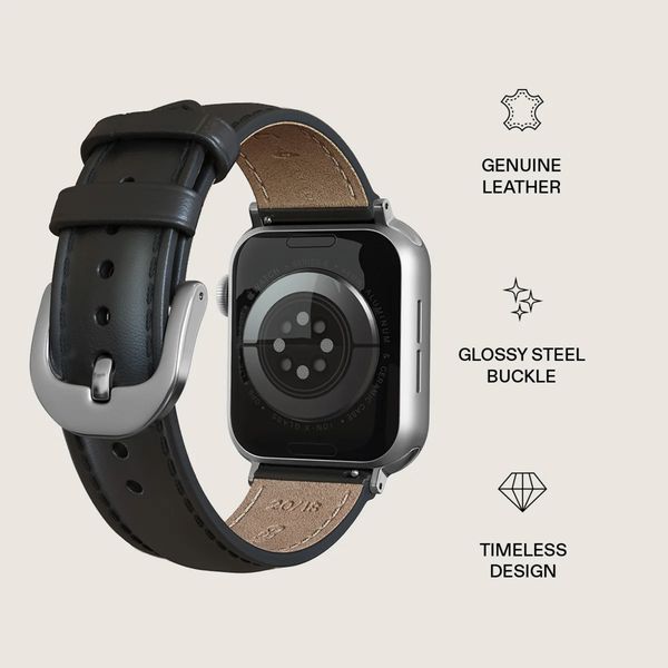 Burga Genuine Leather Band Apple Watch | 38/40/41/42 mm - Don't Text / Silver