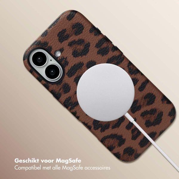 Selencia Sabi Backcover Panterprint met MagSafe Apple iPhone 16 - Mocha Brown