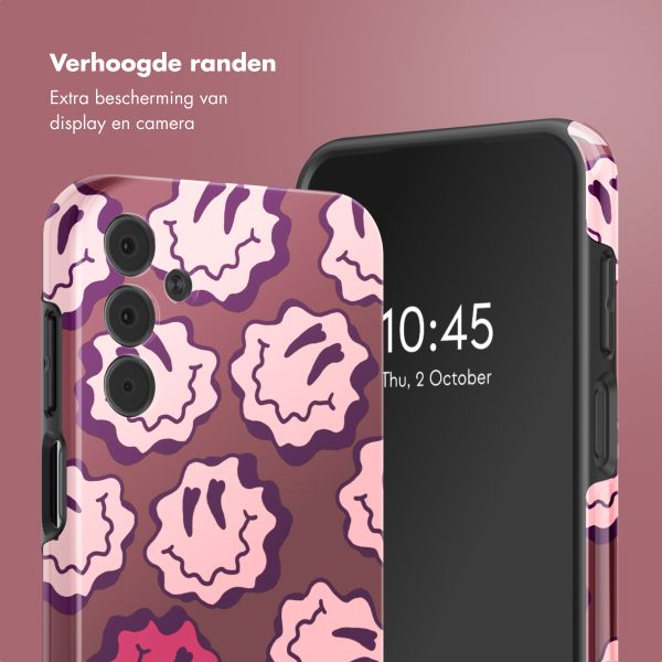 Selencia Vivid Backcover Samsung Galaxy A15 (5G) - Wavy Smiley Pink