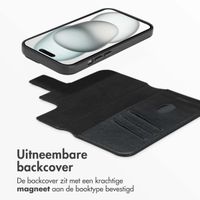 Accezz Leather Bookcase 2-in-1 met MagSafe Apple iPhone 15 - Onyx Black