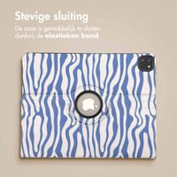 imoshion 360° Draaibare Design Bookcase Apple iPad Pro 13 (2025) M5 / (2024) M4 - White Blue Stripes