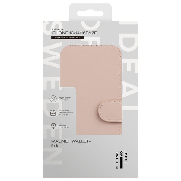 iDeal of Sweden Magnet Wallet+ Bookcase Apple iPhone 17e / 16e / 15 / 14 / 13 - Pink