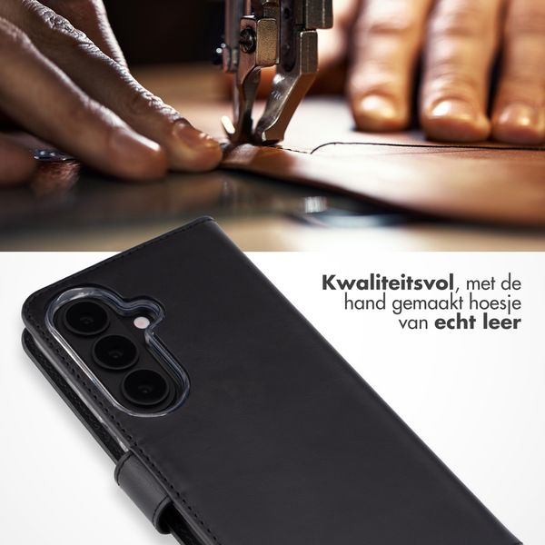 Selencia Echt Leren Bookcase Samsung Galaxy S26 - Zwart