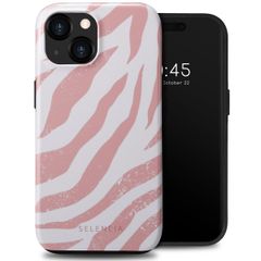 Selencia Vivid Backcover iPhone 15  - Colorful Zebra Old Pink