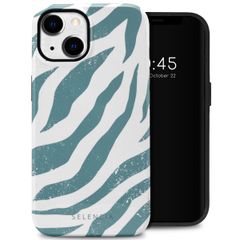 Selencia Vivid Backcover iPhone 14 - Colorful Zebra Pine Blue