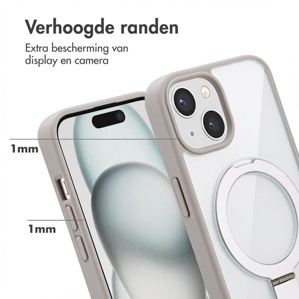 Accezz Ring Stand Backcover met MagSafe Apple iPhone 15 - Grijs