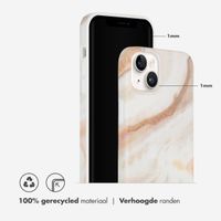 Selencia Aurora Fashion Backcover iPhone 14 Plus - Duurzaam hoesje - 100% gerecycled - Wit Marmer