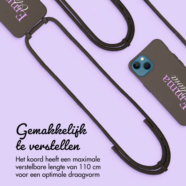 Gepersonaliseerd Color Backcover MagSafe met afneembaar koord en naam  iPhone 13 - Black Coffee