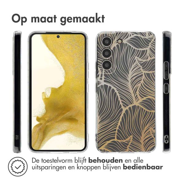imoshion Design hoesje Samsung Galaxy S22 - Golden Leaves Transparant