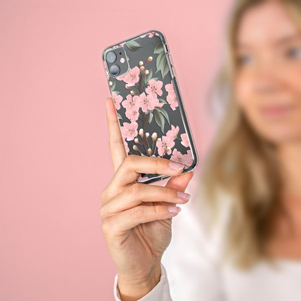 imoshion Design hoesje Apple iPhone SE (2022 / 2020) / 8 / 7 / 6s - Bloem - Roze / Groen