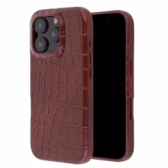 Selencia Croco Backcover met MagSafe Apple iPhone 16 Pro - Burgundy