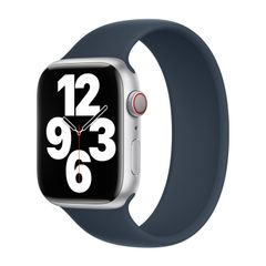 Apple Siliconen solobandje Apple Watch | 44/45/46/49 mm - Maat 8 - Storm Blue
