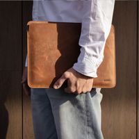 Accezz Leather Laptop hoes Apple MacBook 13 inch - Laptopsleeve - Cognac