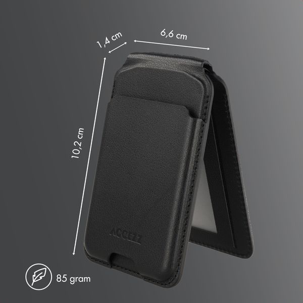 Accezz Magnetische Leren Wallet met standaard - Geschikt voor Apple Find My - Onyx Black