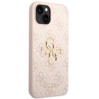 Guess 4G Metal Logo Backcover iPhone 14 - Roze