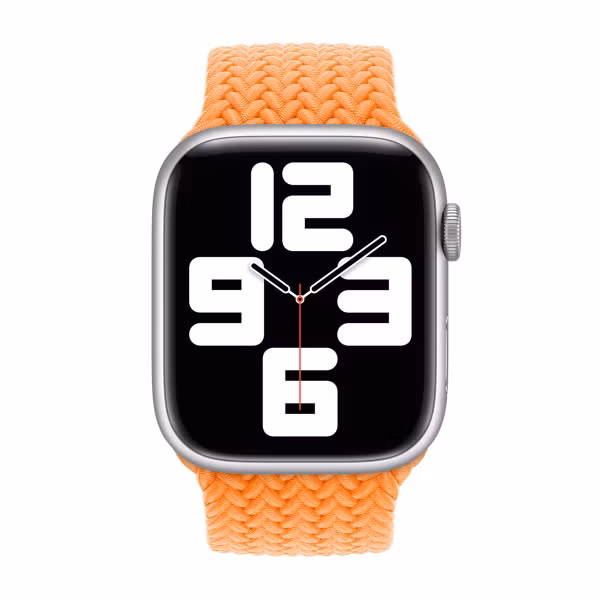 Apple Gevlochten solobandje Apple Watch | 44/45/46/49 mm - Maat 10 - Bright Orange
