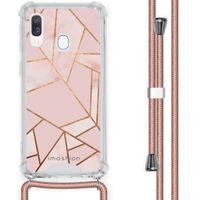 imoshion Design hoesje met koord Samsung Galaxy A40 - Grafisch Koper - Roze / Goud