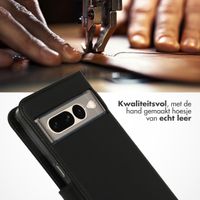 Selencia Echt Leren Bookcase Google Pixel 7 Pro - Zwart