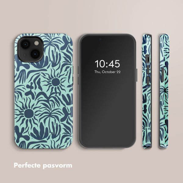 Selencia Vivid Tough Backcover met MagSafe iPhone 14 - Tropical Vibes Light Blue