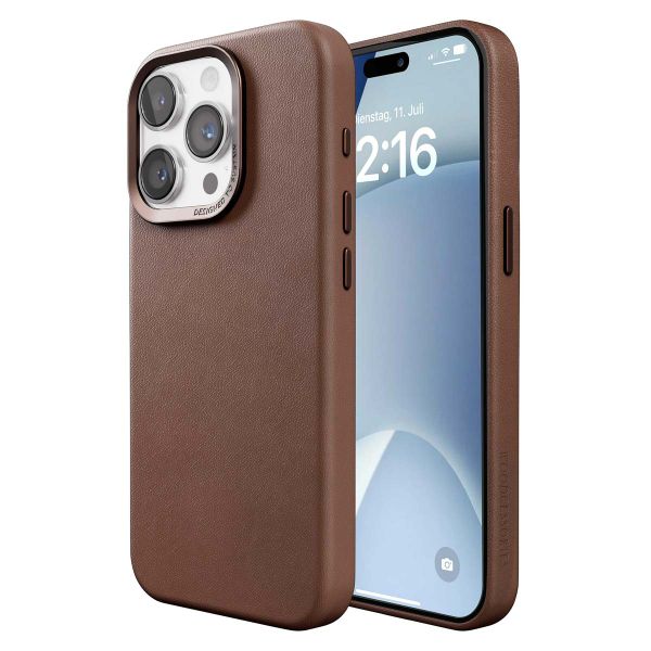 Woodcessories Bio Leather Case MagSafe iPhone 15 Pro - Bruin