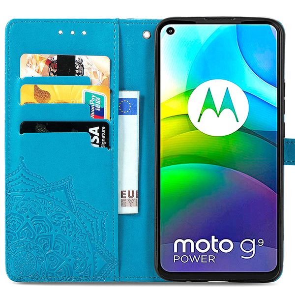 imoshion Mandala Bookcase Motorola Moto G9 Power - Turquoise