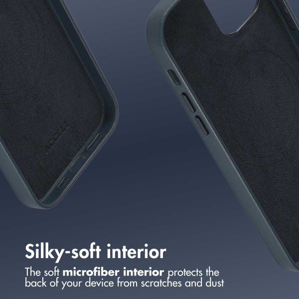 Accezz Leather Back Cover with MagSafe Apple iPhone 12 (Pro) - Nightfall Blue