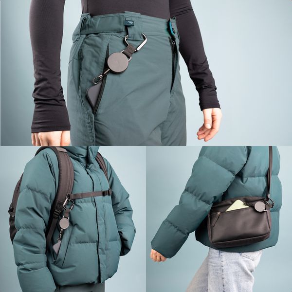 imoshion Uittrekbare Kabel met Karabijnhaak en Telefoonpad - Zwart