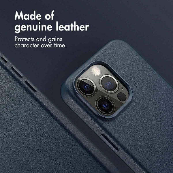 Accezz Leather Back Cover with MagSafe Apple iPhone 15 Pro Max - Nightfall Blue