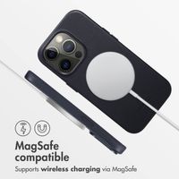 Accezz Leather Back Cover with MagSafe Apple iPhone 14 Pro - Onyx Black