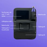 imoshion Luxe Autostoel Organizer - Tablethouder Auto - 7 Opbergvakken - Zwart