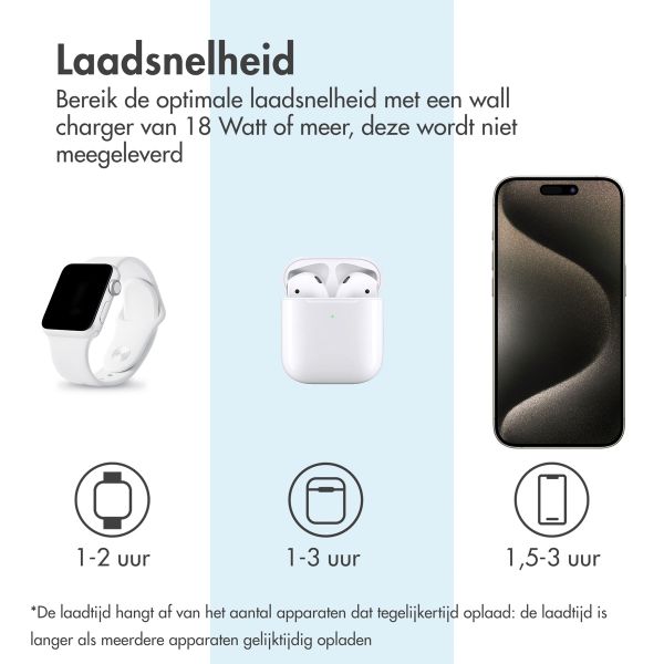 imoshion 3-in-1 Opvouwbare draadloze oplader Apple - iPhone / AirPods / Apple Watch - Grijs
