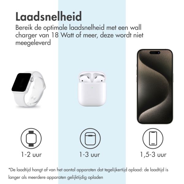 imoshion 3-in-1 Opvouwbare draadloze oplader Apple | iPhone + AirPods + Apple Watch - Grijs