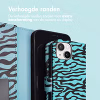 imoshion Design Bookcase Apple iPhone 14 - Black Blue Stripes