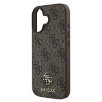 Guess 4G Metal Logo Backcover MagSafe Apple iPhone 16 - Bruin