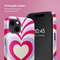 Selencia Vivid Tough Backcover met MagSafe iPhone 13 - Double Hearts Rubine Red Lilac