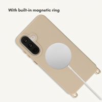 Selencia Rivièra MagSafe Back Cover with detachable hooks Samsung Galaxy A37 (5G) - Milky Latte