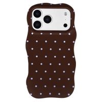 Selencia Vivid Wavy Backcover met MagSafe Apple iPhone 18 Pro Max / 17 Pro Max - Happy Dots Chocolate